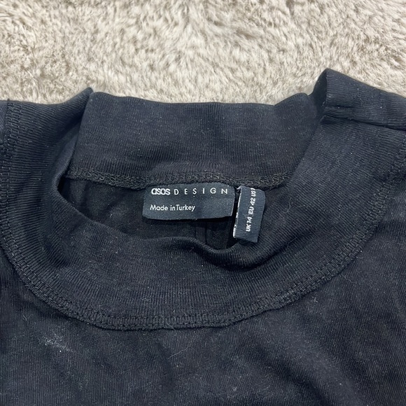 Black Mock Neck Oversized Top - Picture 2 of 2